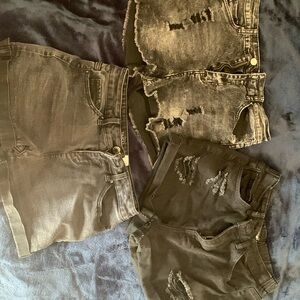 Black jean shorts